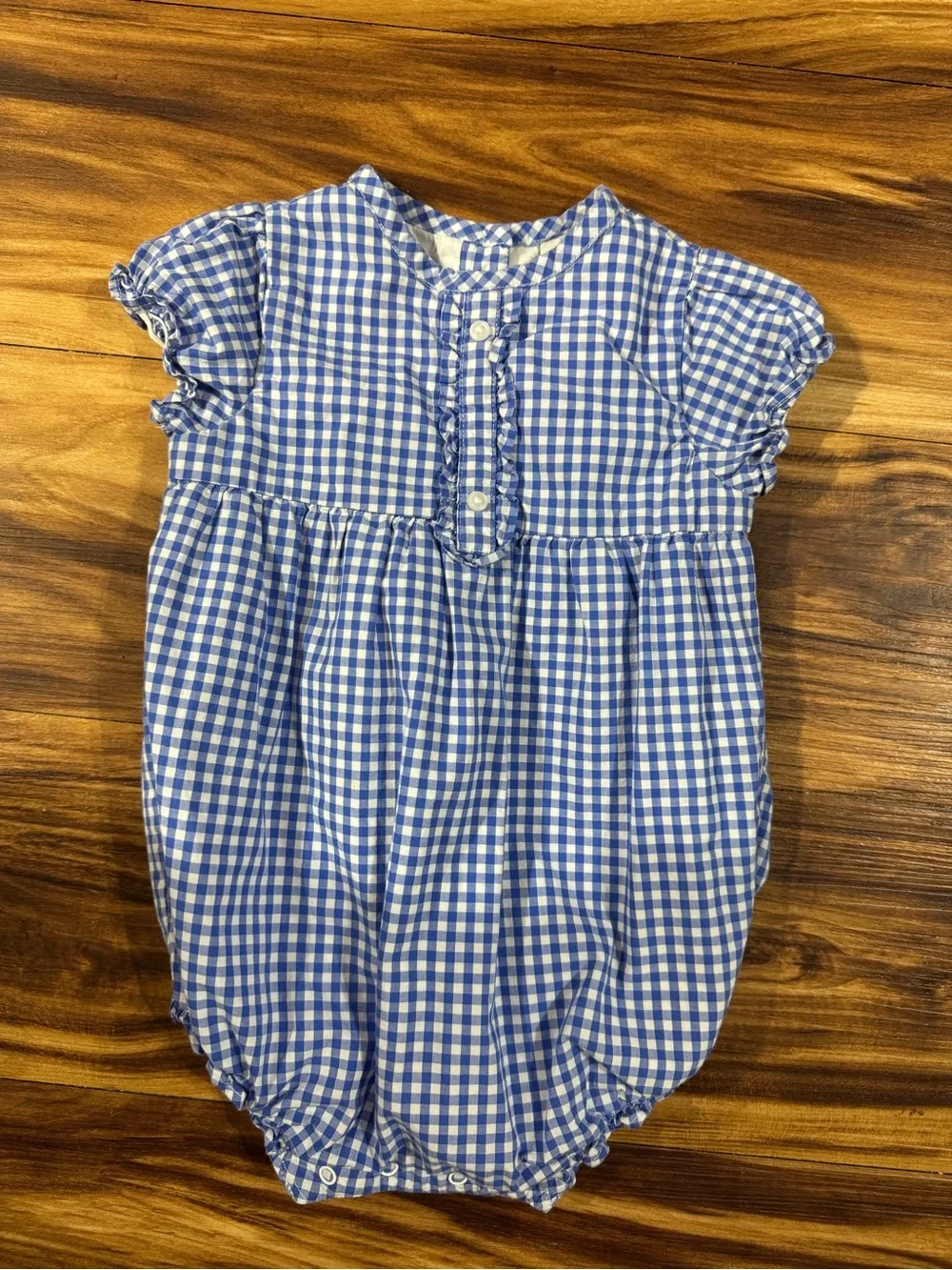 Janie and Jack Blue Gingham Baby One-Piece